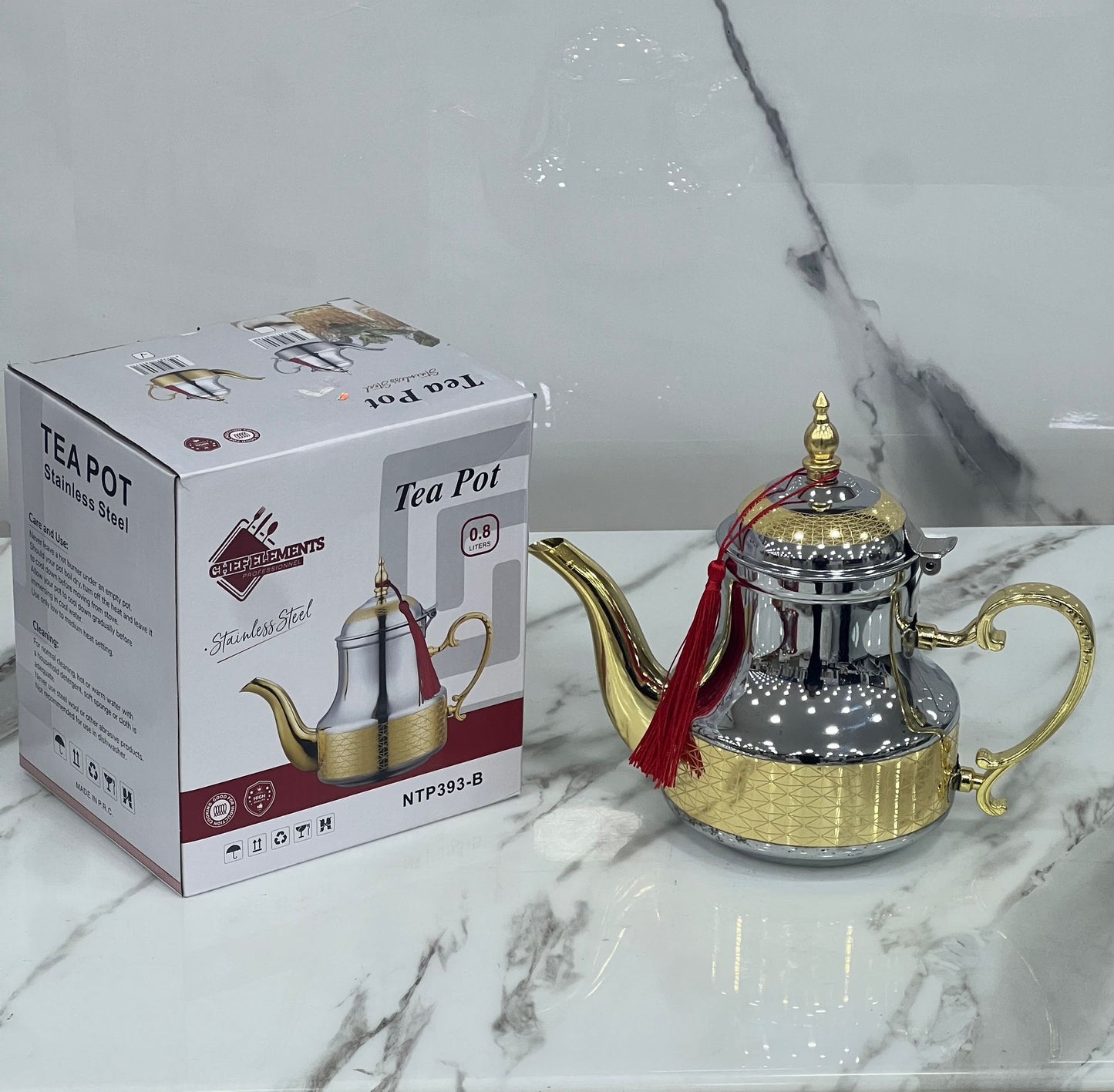 Théière en acier inoxydable 0,8 litres