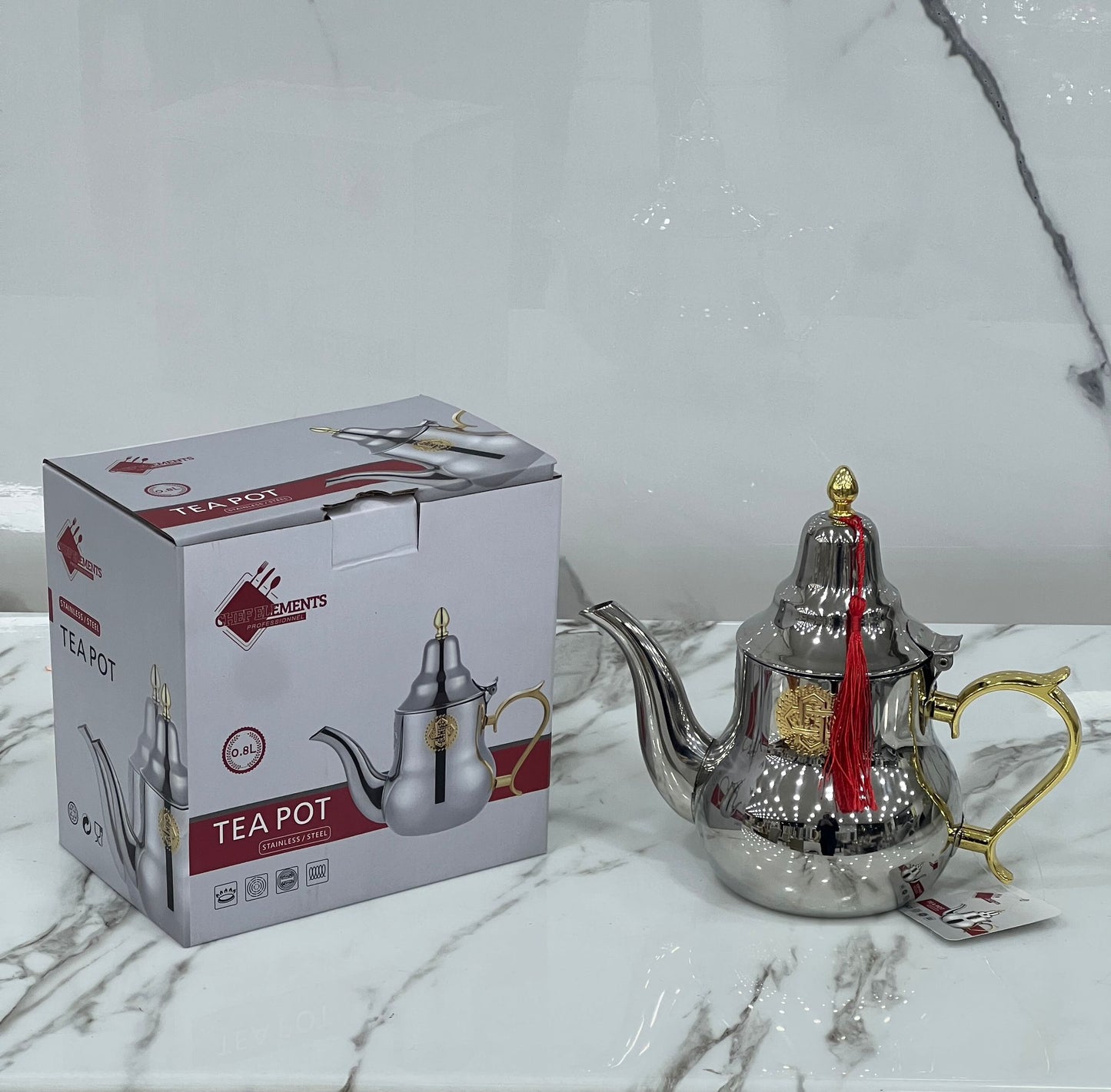 Théière en acier inoxydable 0,8 litres