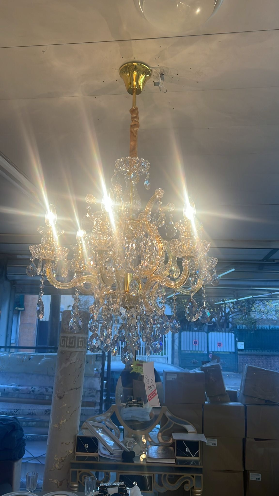 Lustre doré 60 cm