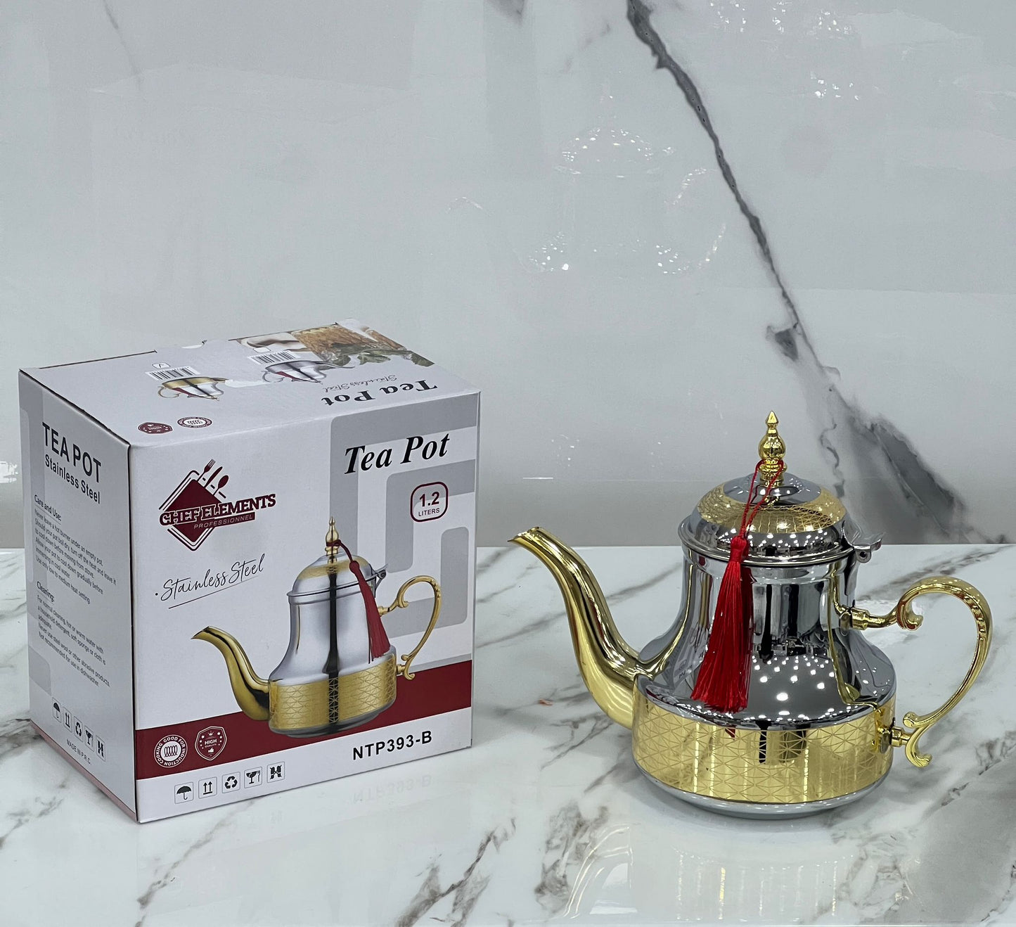Théière en acier inoxydable 1,2 litres