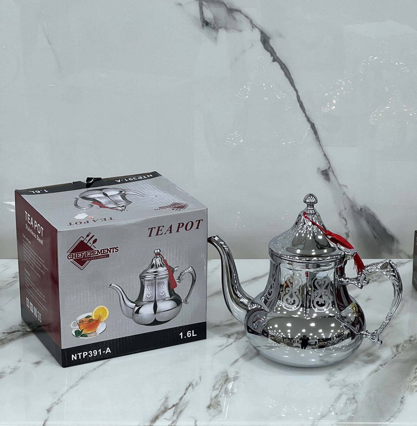 Théière en acier inoxydable 1,6 litres