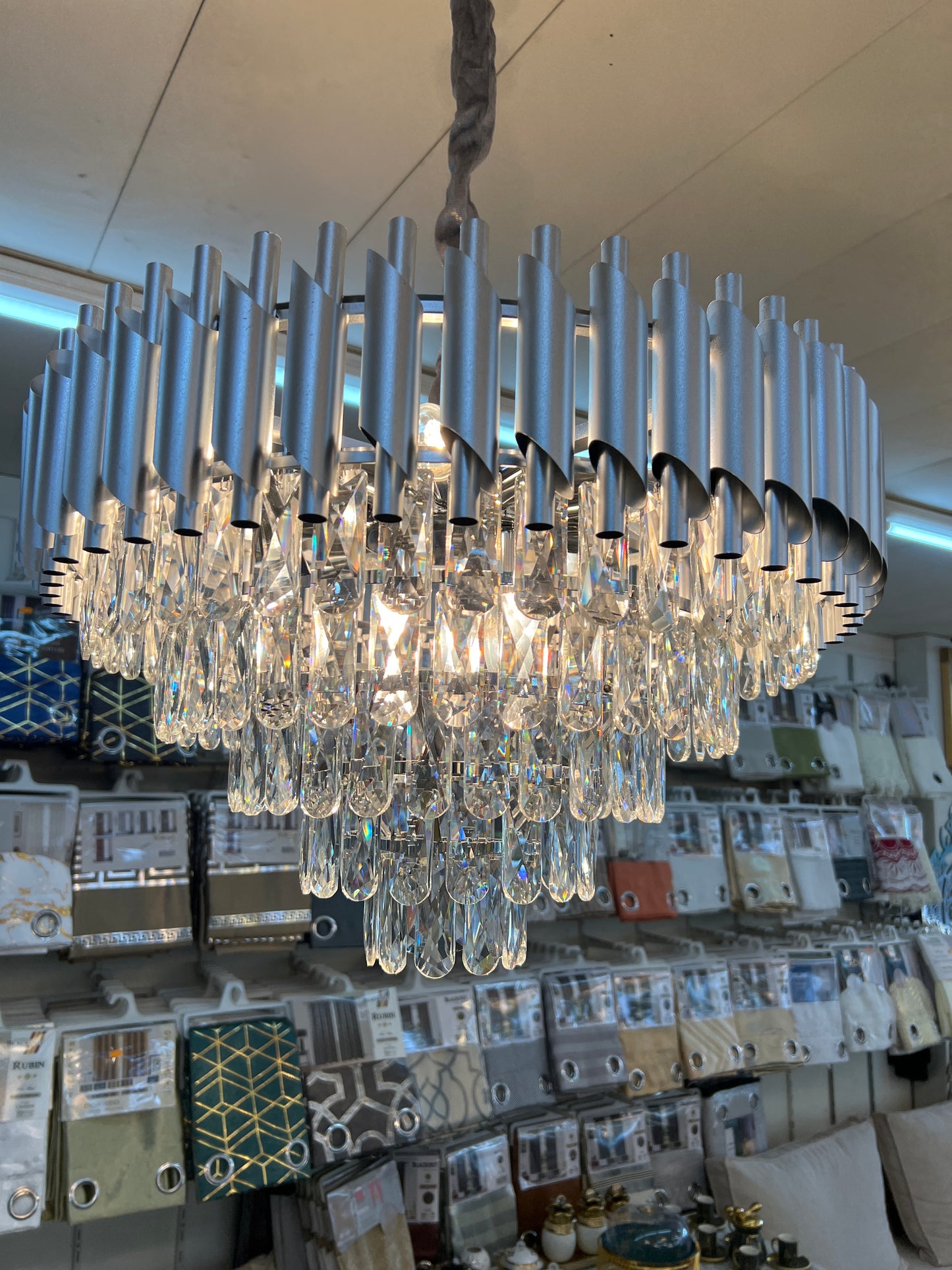 Lustre argenté cristal