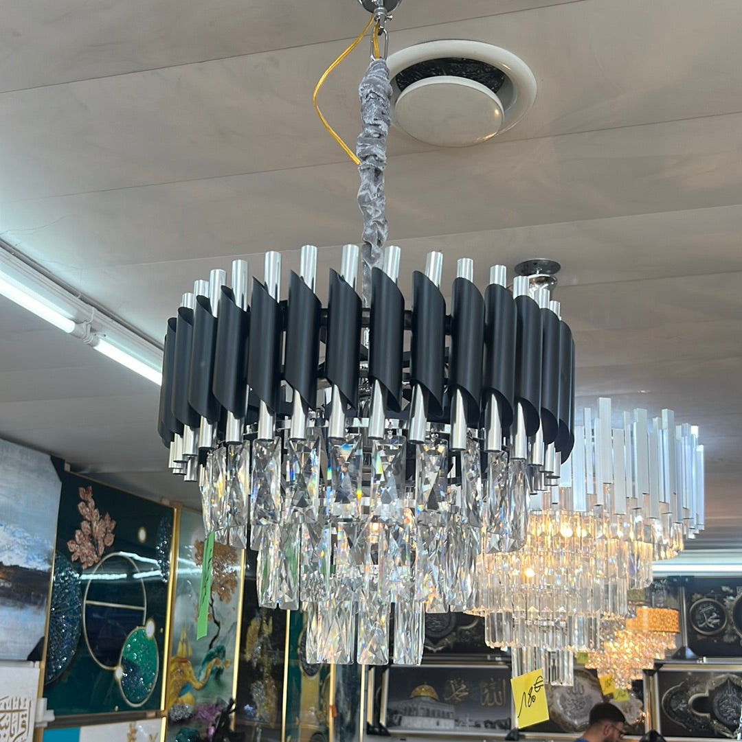Lustre noir argenté 40/40cm