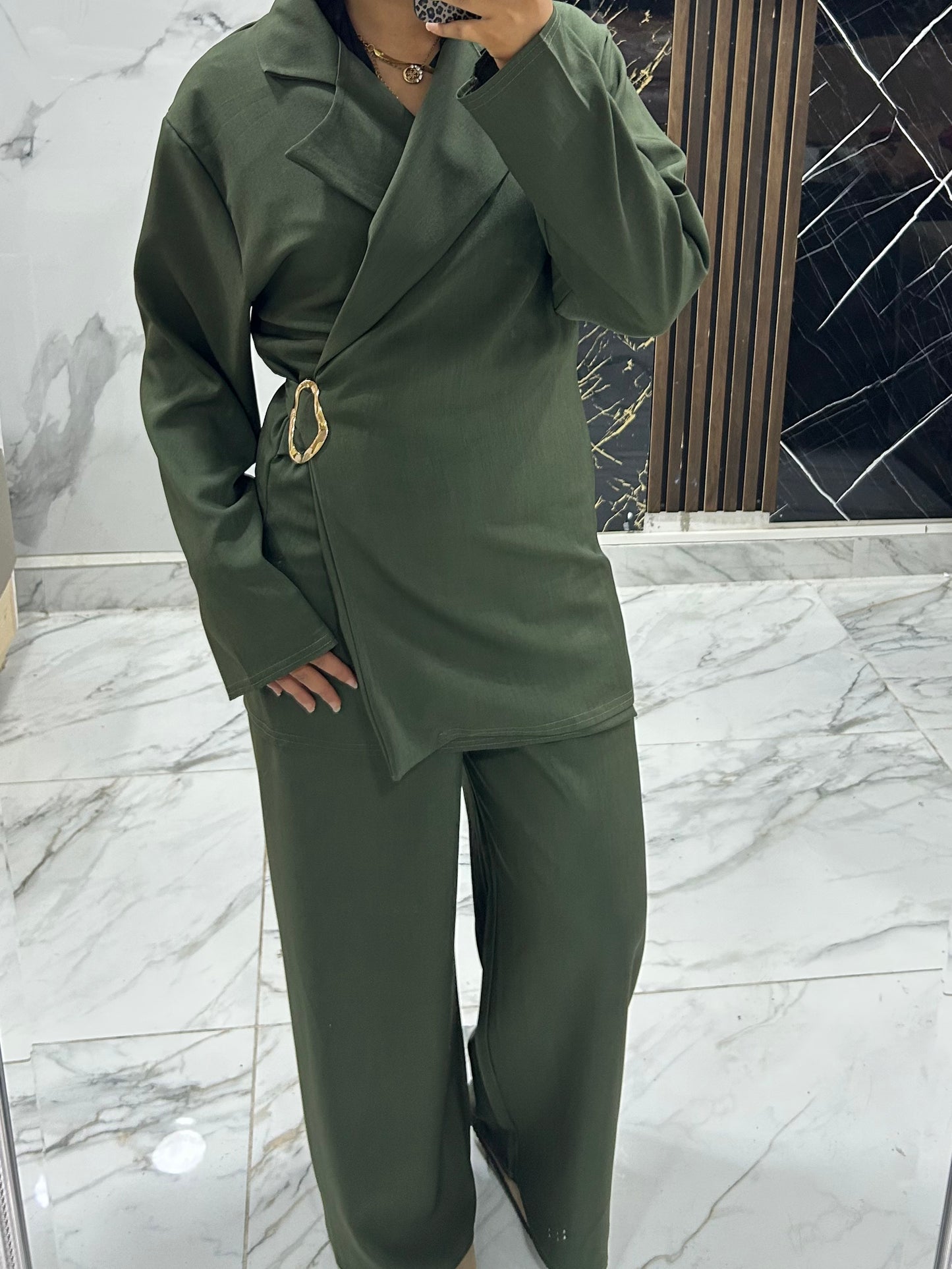 Ensemble blazer ceinturé - premium