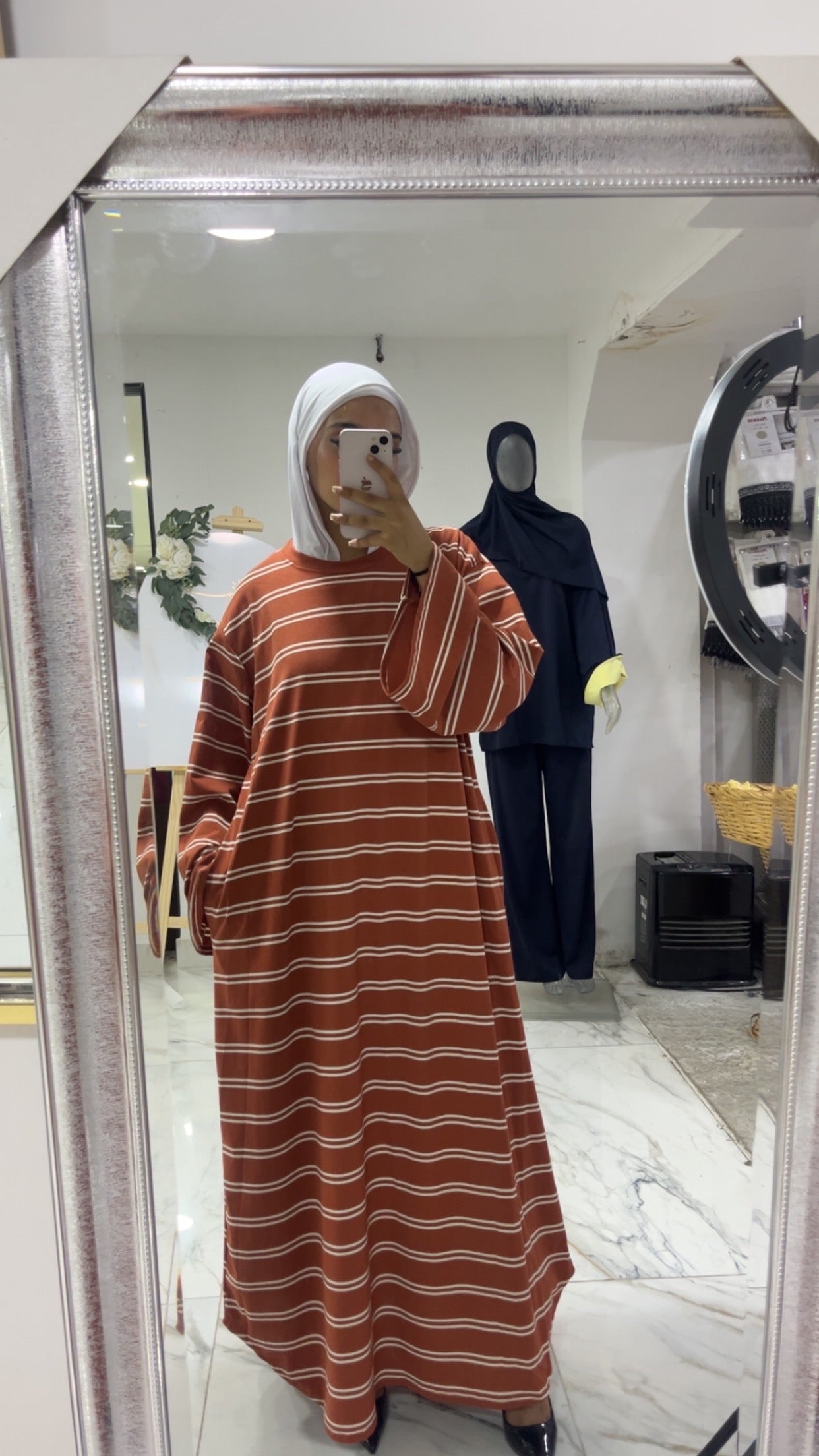 Robe longue à rayures