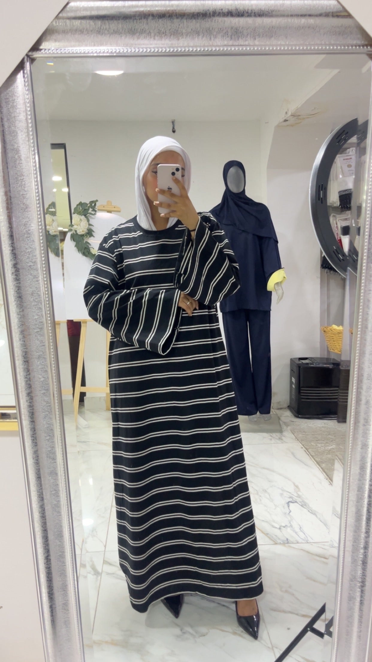 Robe longue à rayures