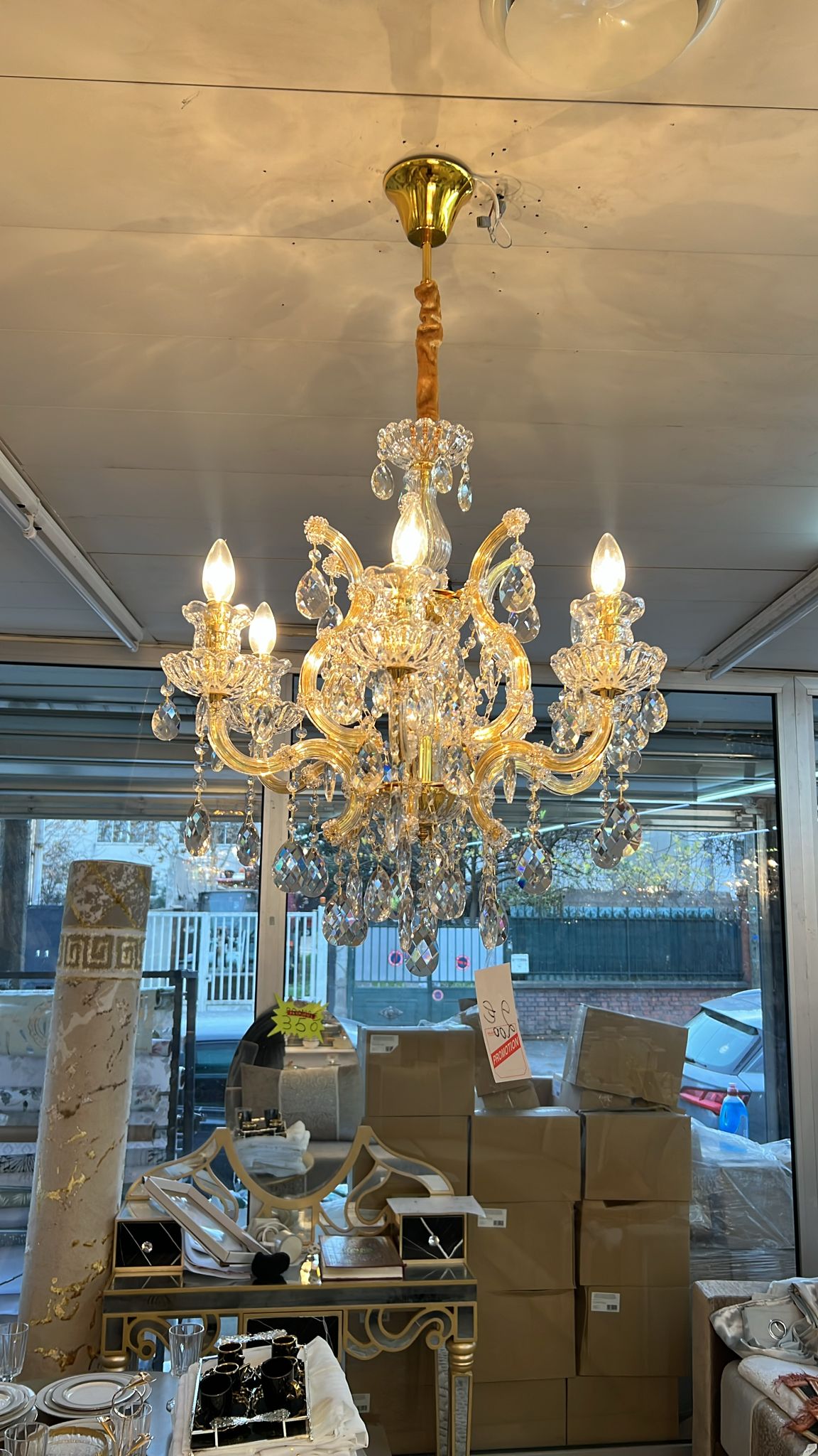 Lustre doré 60 cm