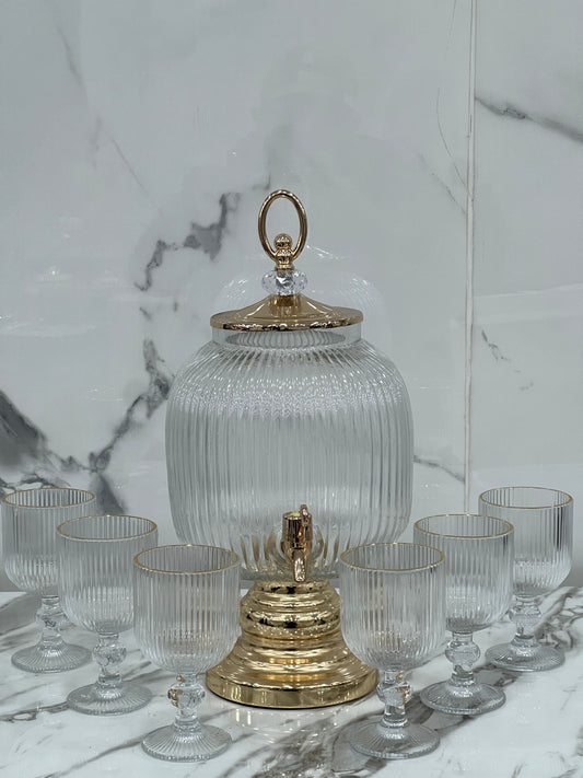 Carafe doré en verre