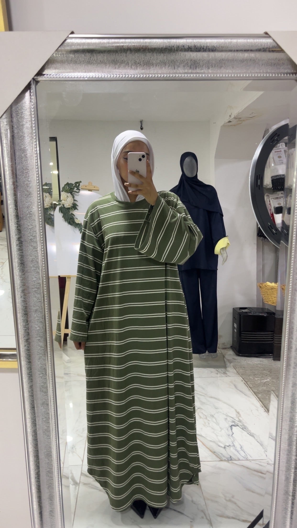 Robe longue à rayures