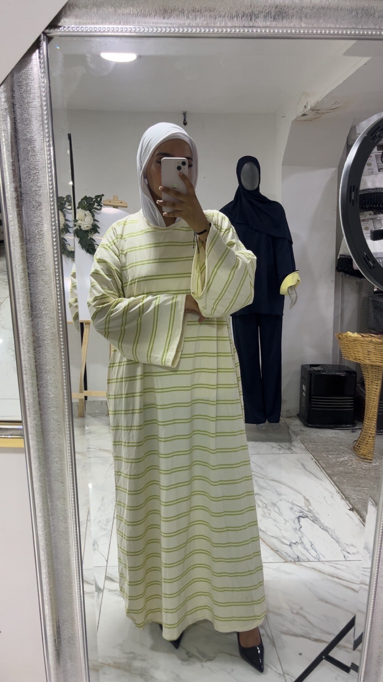 Robe longue à rayures
