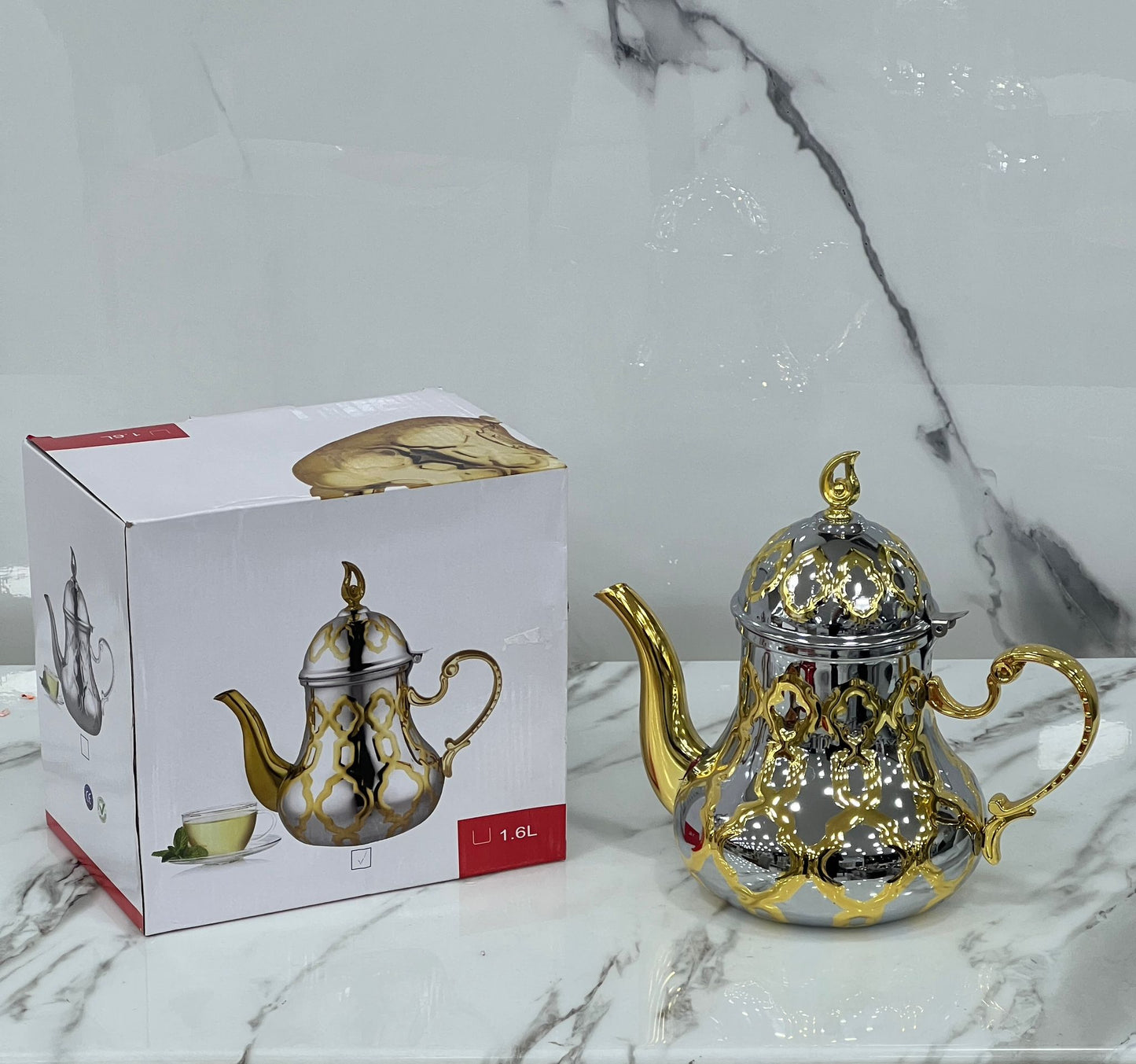 Théière en acier inoxydable 1,6 litre