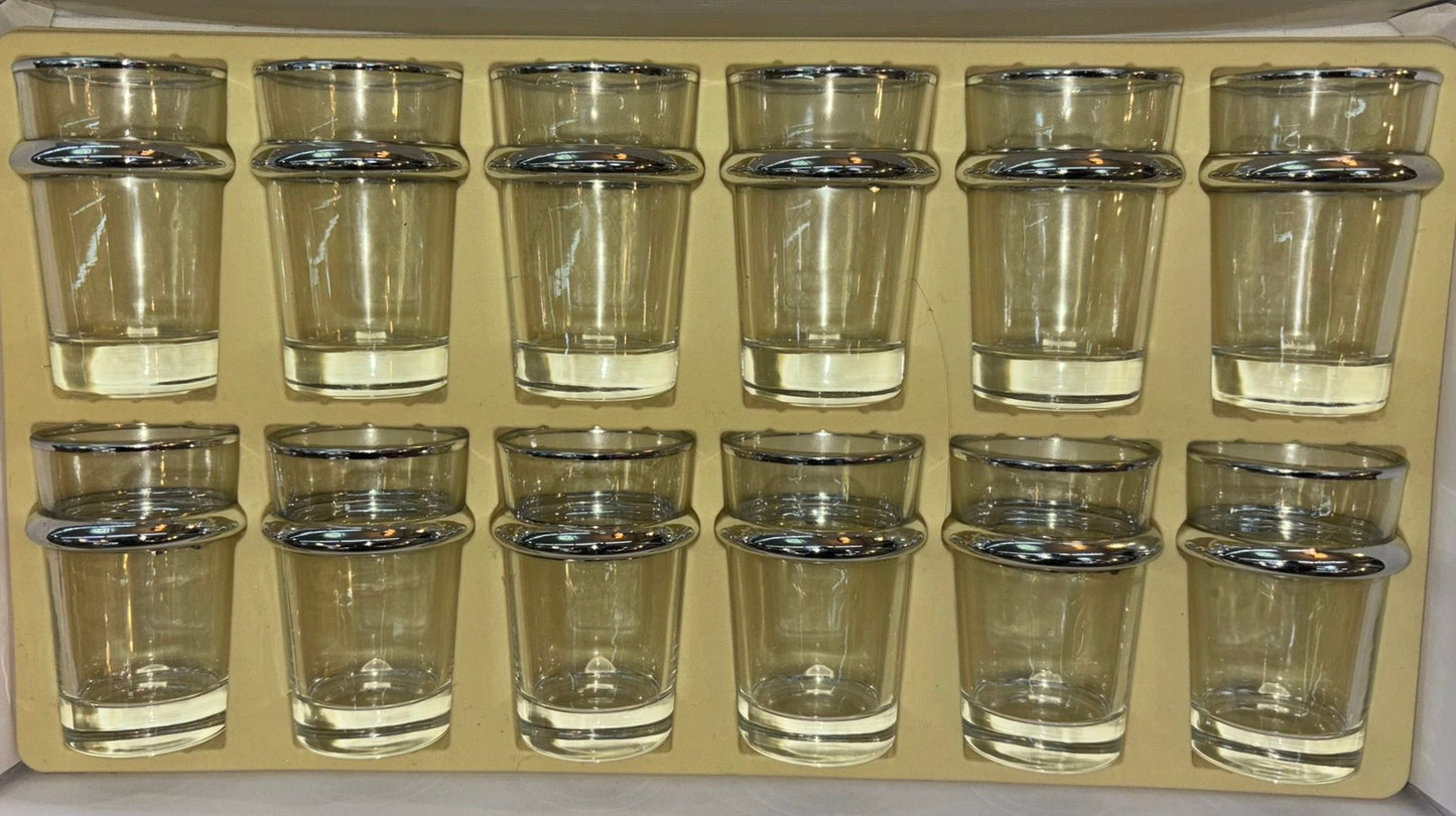 Verre anneaux argenté