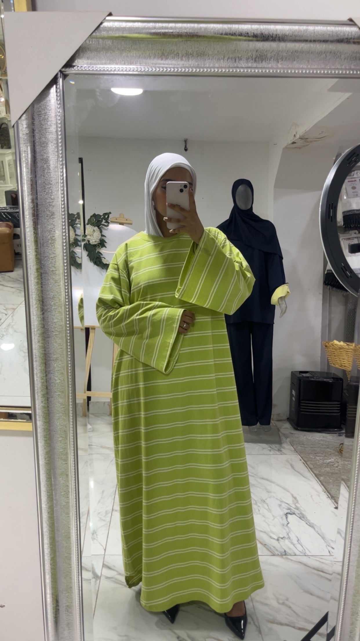 Robe longue à rayures