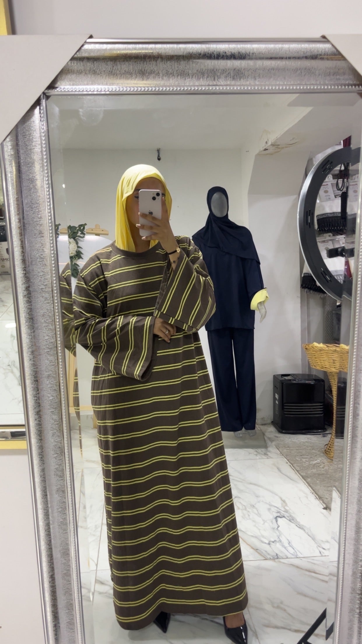 Robe longue à rayures