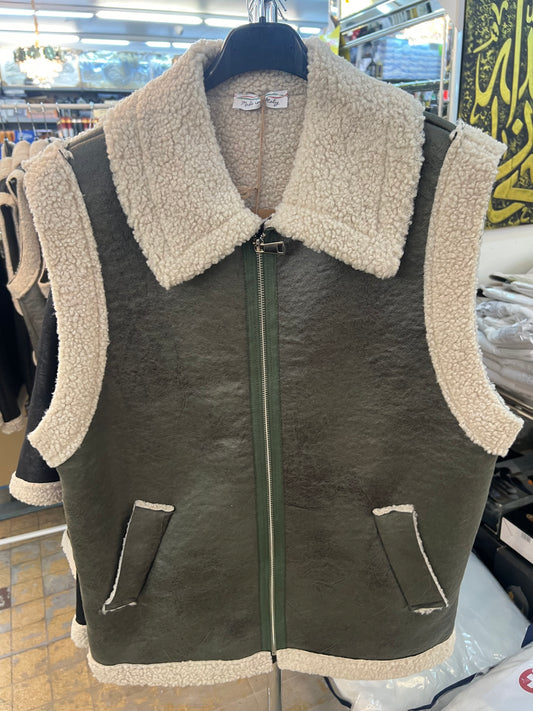 Veste sans manches kaki