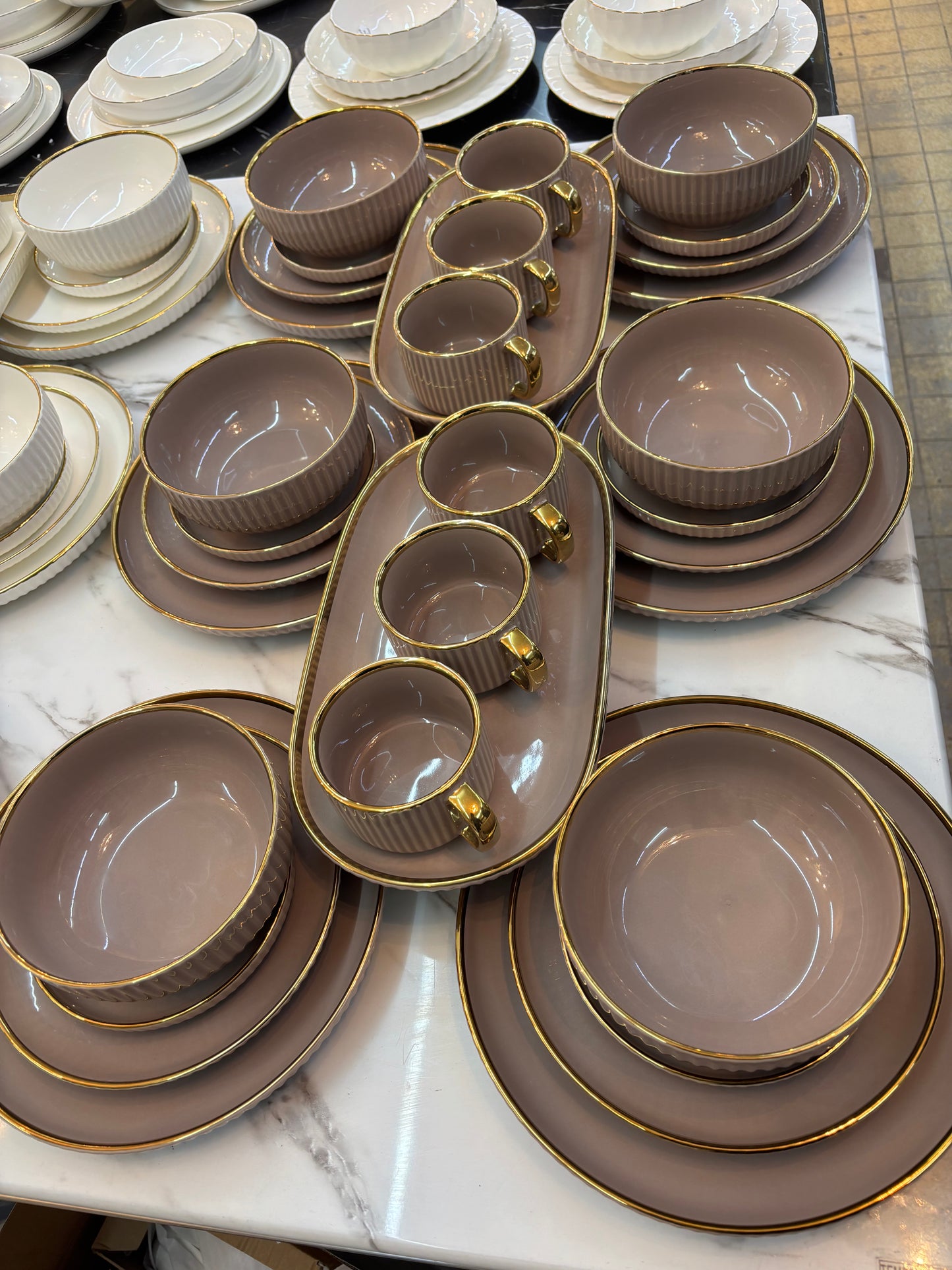 Service marron 32 pcs