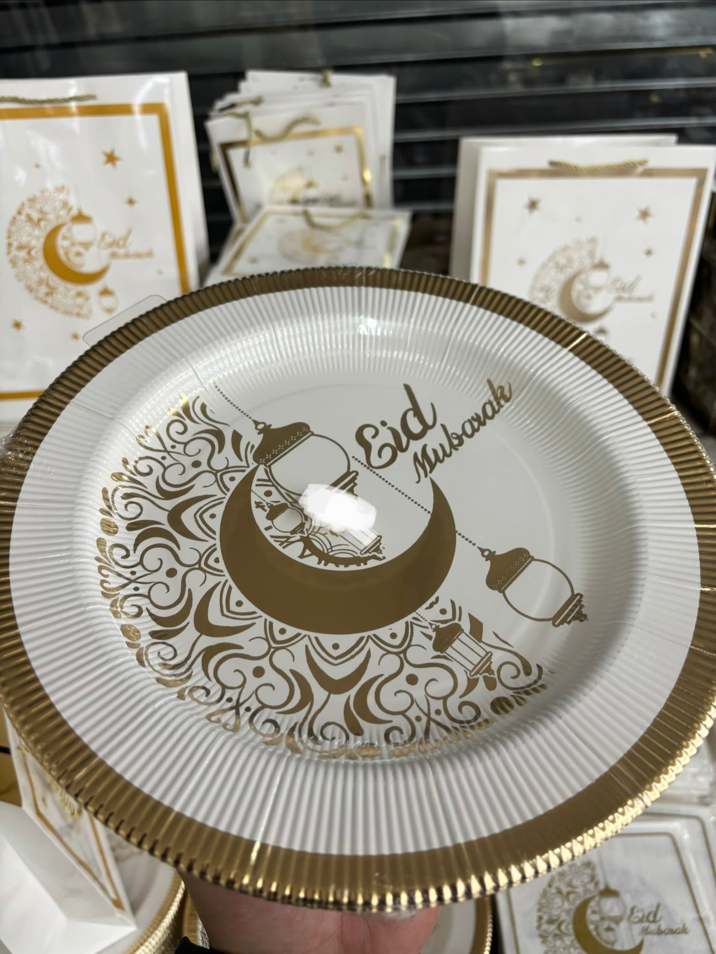 6 Grande assiettes Eid Mubarak