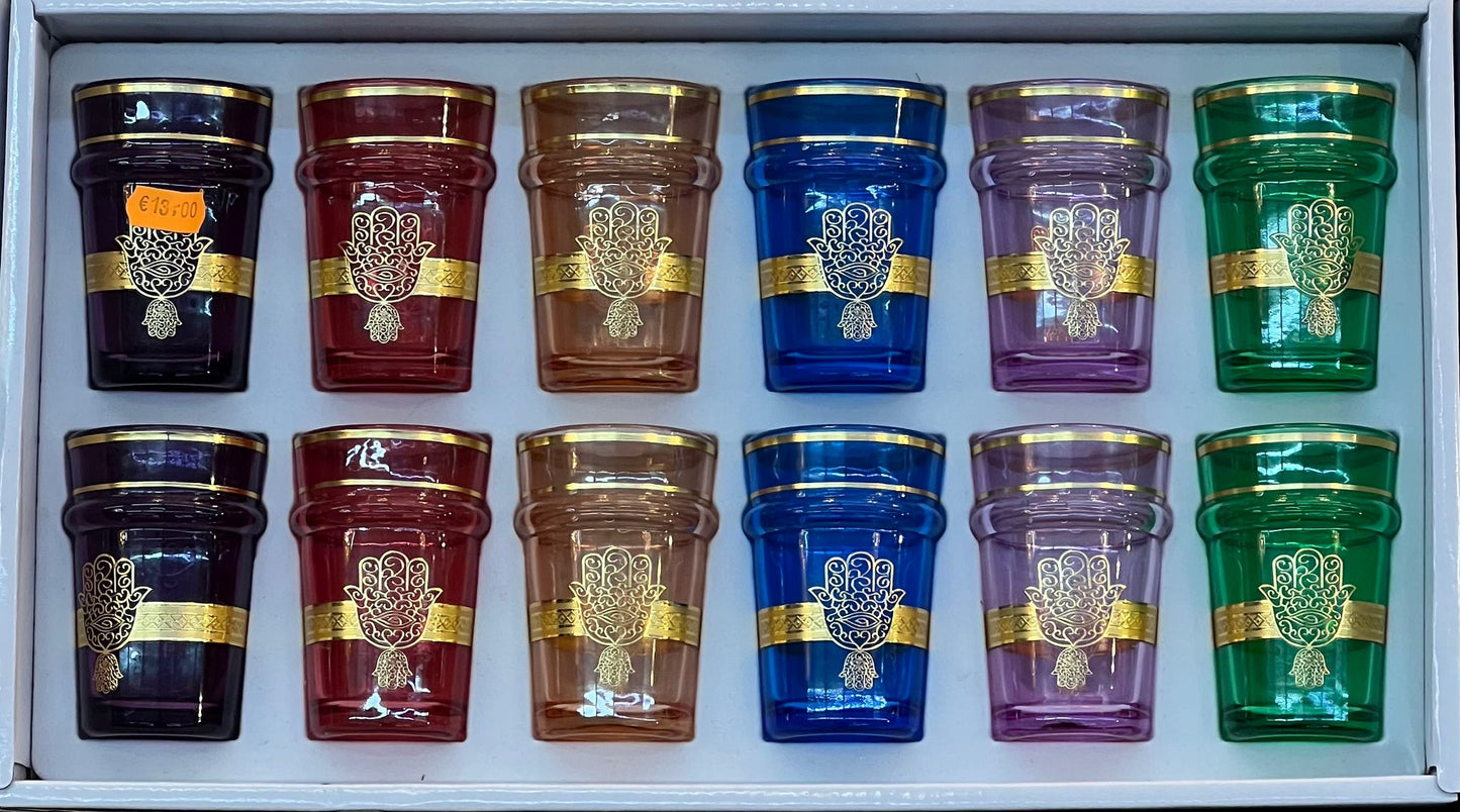 12 Verres à thé Main multi
