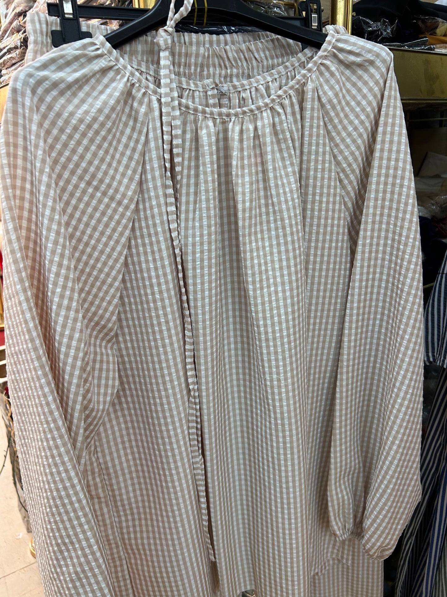 Ensemble à carreaux – Blouse & pantalon