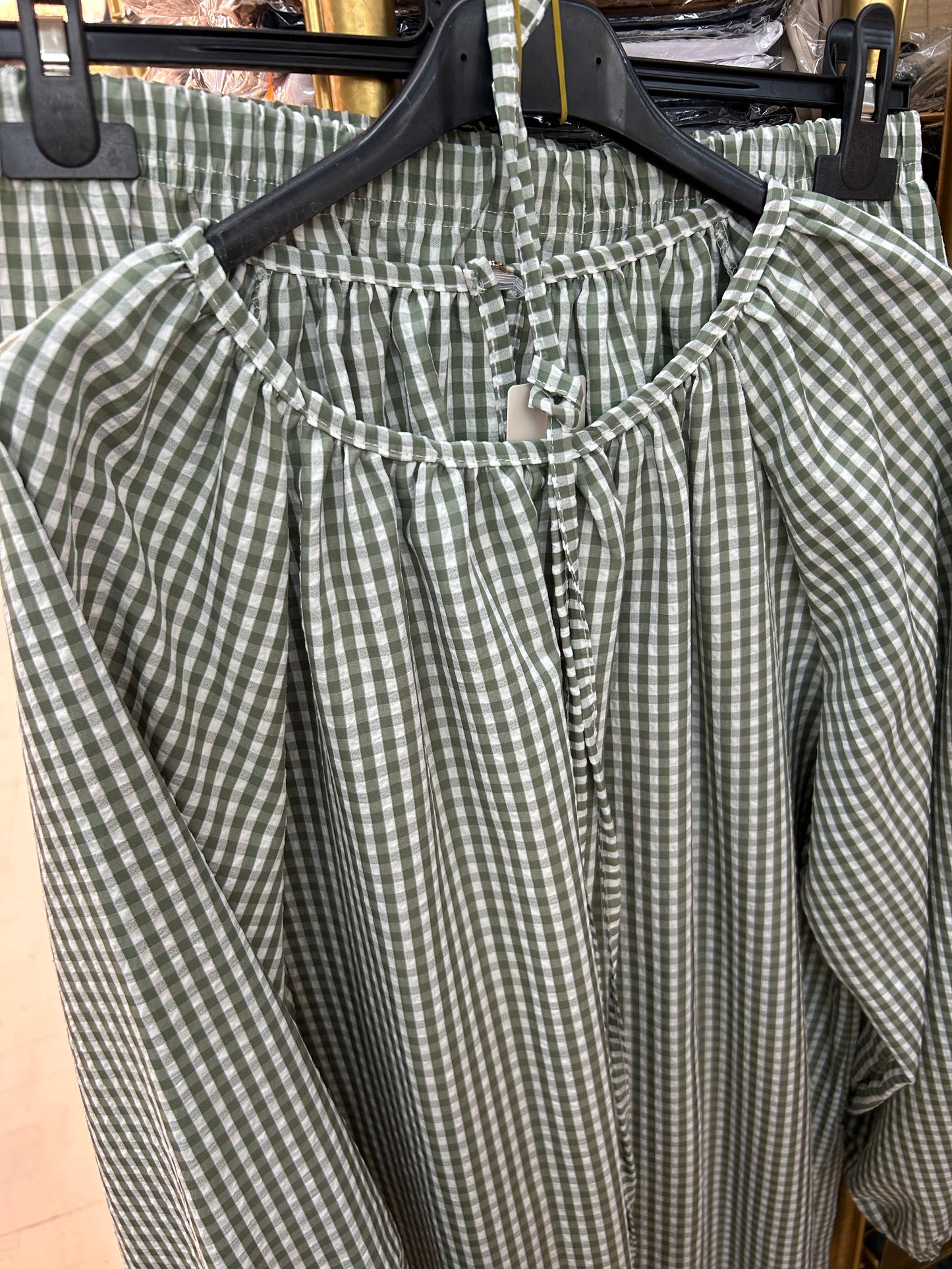 Ensemble à carreaux – Blouse & pantalon