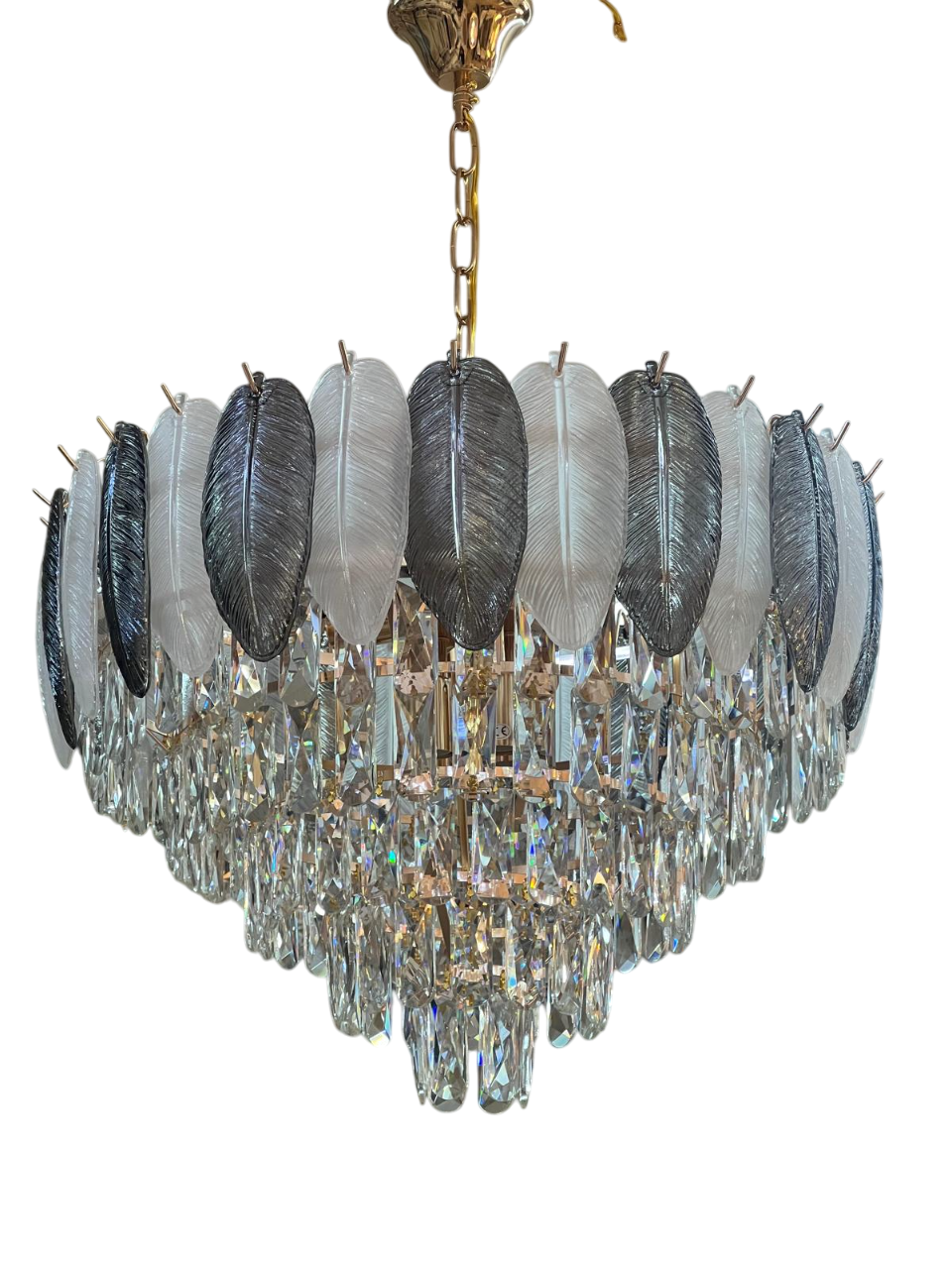 LUSTRE EN PLUME ROND