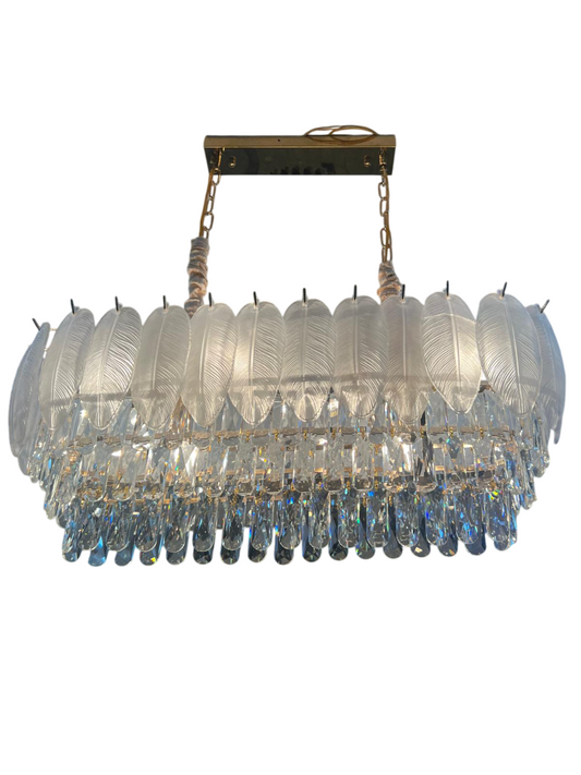 LUSTRE OVALE EN PLUME