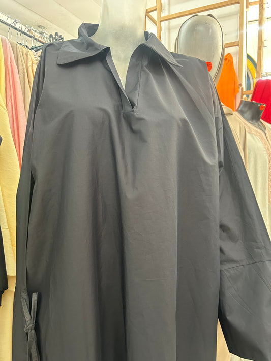 Robe longue effet chemise - avec col